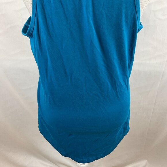 Gymshark Tank Top Women's M Dark Teal Blue Embroidered White Sleeveless - Picture 10 of 11